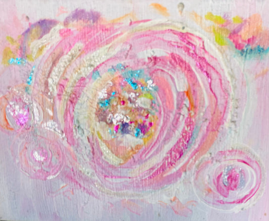 Pink Abstract Rose Painting Original