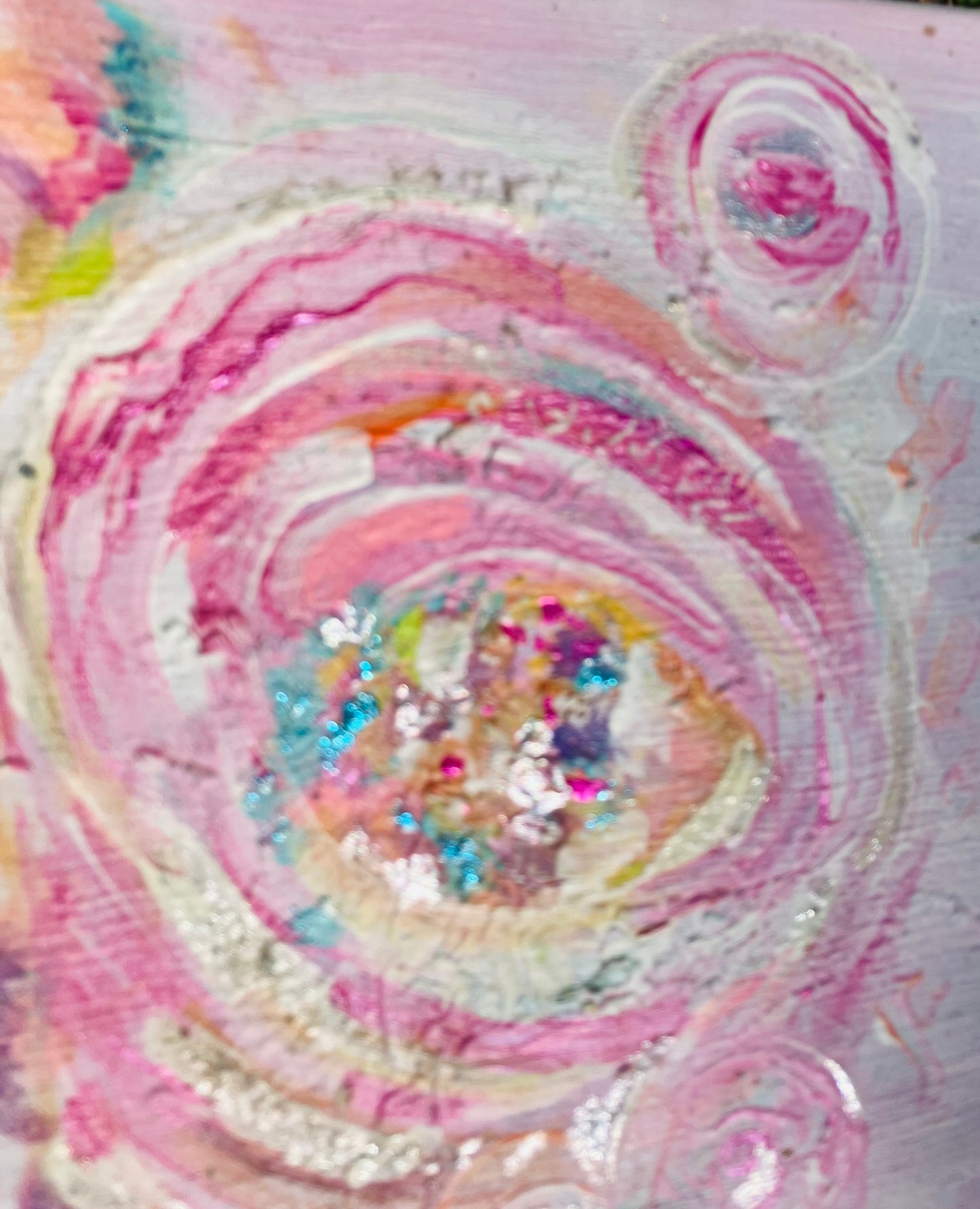 Pink Abstract Rose Painting Original